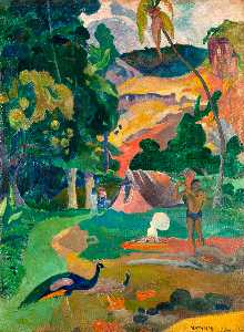 Paul Gauguin - Landscape with peacocks