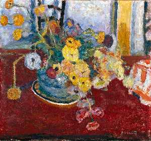 Pierre Bonnard - Flowers on a Red Carpet