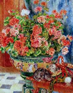 Pierre-Auguste Renoir - Geraniums and Cats