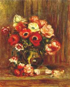 Pierre-Auguste Renoir - Still life with anemones