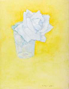 Piet Mondrian - White Rose in a Glass