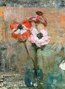 Piet Mondrian - Anemones in a Vase
