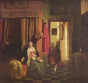 Pieter De Hooch - Mother at the cradle