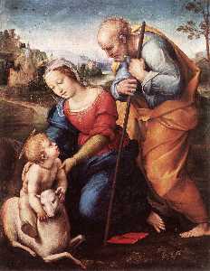 Raphael (Raffaello Sanzio Da Urbino) - The Holy Family with a Lamb