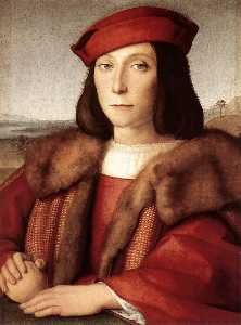 Raphael (Raffaello Sanzio Da Urbino) - Portrait of a Man holding an Apple