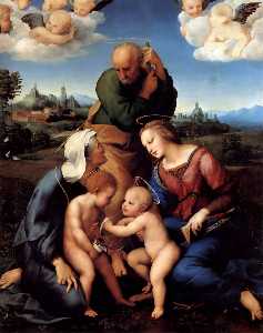 Raphael (Raffaello Sanzio Da Urbino) - The Holy Family with Saints Elizabeth and John