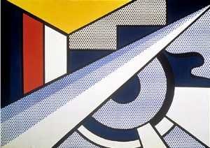 Roy Lichtenstein - Modern painting with wedge