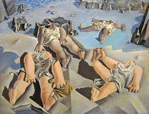 Salvador Dali - Figures Lying on the Sand