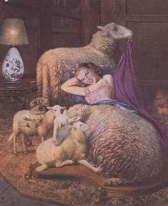 Salvador Dali - Reclining girl in sheep
