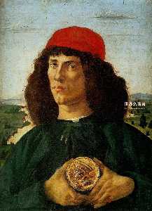 Sandro Botticelli - Portrait of a Man with the Medal of Cosimo