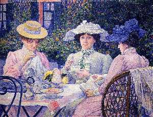 Theo Van Rysselberghe - Summer Afternoon (Tea in the Garden)