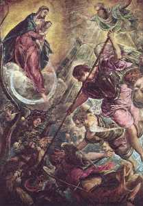 Tintoretto (Jacopo Comin) - Battle of the Archangel Michael and the Satan