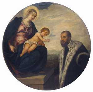 Tintoretto (Jacopo Comin) - Madonna with Child and Donor Tintoretto
