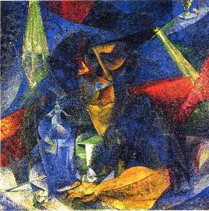 Umberto Boccioni - Woman in a Café: Compenetrations of Lights and Planes