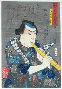 Utagawa Kuniyoshi - Shakuhachi player