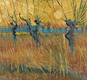 Vincent Van Gogh - Pollard Willows and Setting Sun
