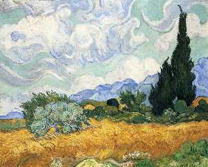 Vincent Van Gogh - Wheatfield with cypress tree (2/3)