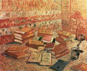Vincent Van Gogh - Still Life - French Novels and Rose