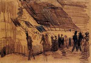 Vincent Van Gogh - Strollers and Onlookers at a Place of Entertainment
