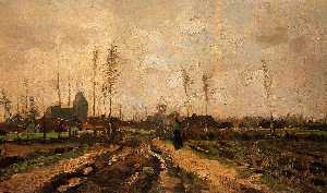 Vincent Van Gogh - Landscape with a Church and Houses
