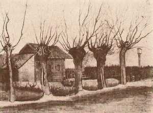 Vincent Van Gogh - Small House on a Road with Pollard Willows