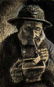 Vincent Van Gogh - Fisherman with Sou-wester, Pipe and Coal-pan