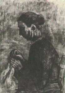 Vincent Van Gogh - Sien, Sewing, Half-Figure