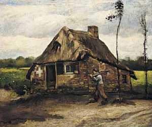 Vincent Van Gogh - Cottage with Peasant Coming Home