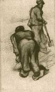 Vincent Van Gogh - Study of Two Peasants