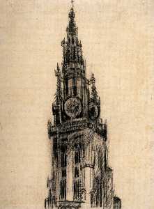 Vincent Van Gogh - The Spire of the Church of Our Lady