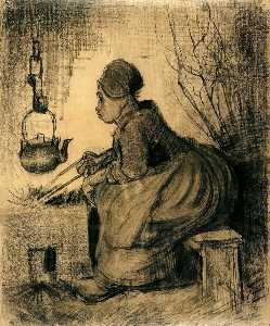 Vincent Van Gogh - Woman by a Hearth
