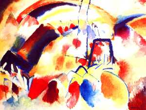 Wassily Kandinsky - Landscape with red spots