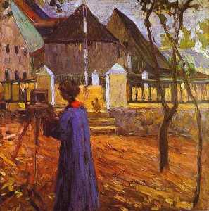 Wassily Kandinsky - Gabriele Munter painting