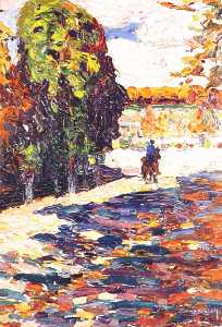 Wassily Kandinsky - Park of St. Cloud with horseman