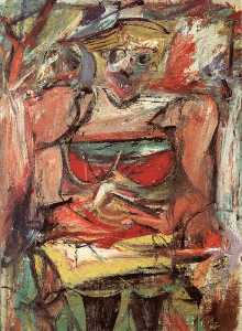Willem De Kooning - Woman V, 1952-53 (oil ^ charcoal on canvas)