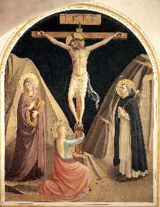 Fra Angelico - Crucifixion with the Virgin, Mary Magdalene and St Dominic (Cell 25)