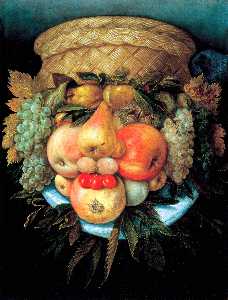 Giuseppe Arcimboldo - Reversible Head with Basket of Fruit
