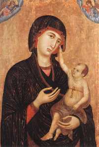Duccio Di Buoninsegna - Madonna with Child and Two Angels (Crevole Madonna)