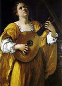 Artemisia Gentileschi - St Cecilia Playing a Lute
