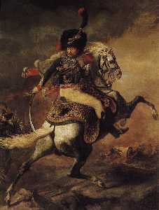 Jean-Louis André Théodore Géricault - An Officer of the Chasseurs Commanding a Charge