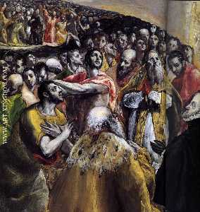 El Greco (Doménikos Theotokopoulos) - The Adoration of the Name of Jesus (detail)