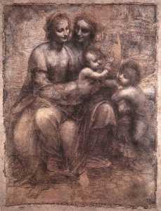 Leonardo Da Vinci - Madonna and Child with St Anne and the Young St John