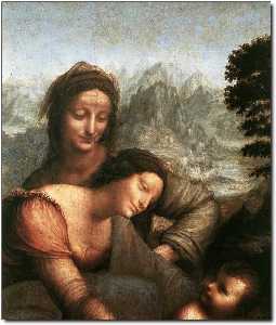 Leonardo Da Vinci - The Virgin and Child with St Anne (detail)
