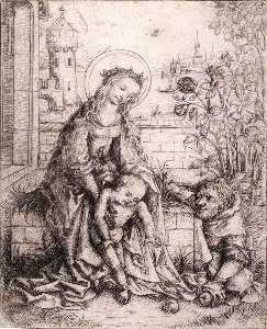 Master Of The Housebook - The Holy Family with the Rose-bush