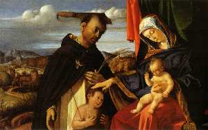 Lorenzo Lotto - Madonna and Child with St Peter Martyr