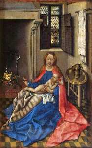 Robert Campin (Master Of Flemalle) - Madonna with the Child by a Fireplace