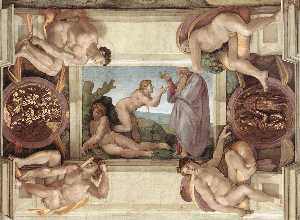Michelangelo Buonarroti - Creation of Eve (with ignudi and medallions)