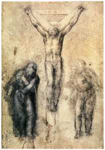 Michelangelo Buonarroti - Crucified Christ with Mary and John