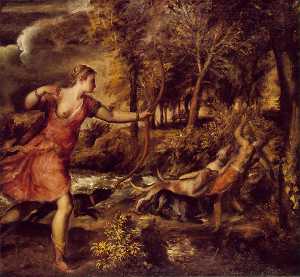 Tiziano Vecellio (Titian) - Death of Actaeon