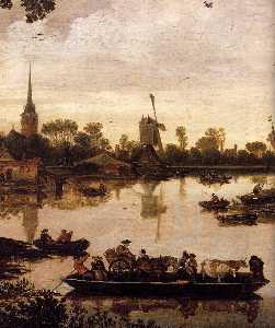 Esaias Van De Velde - Ferry Boat (detail)